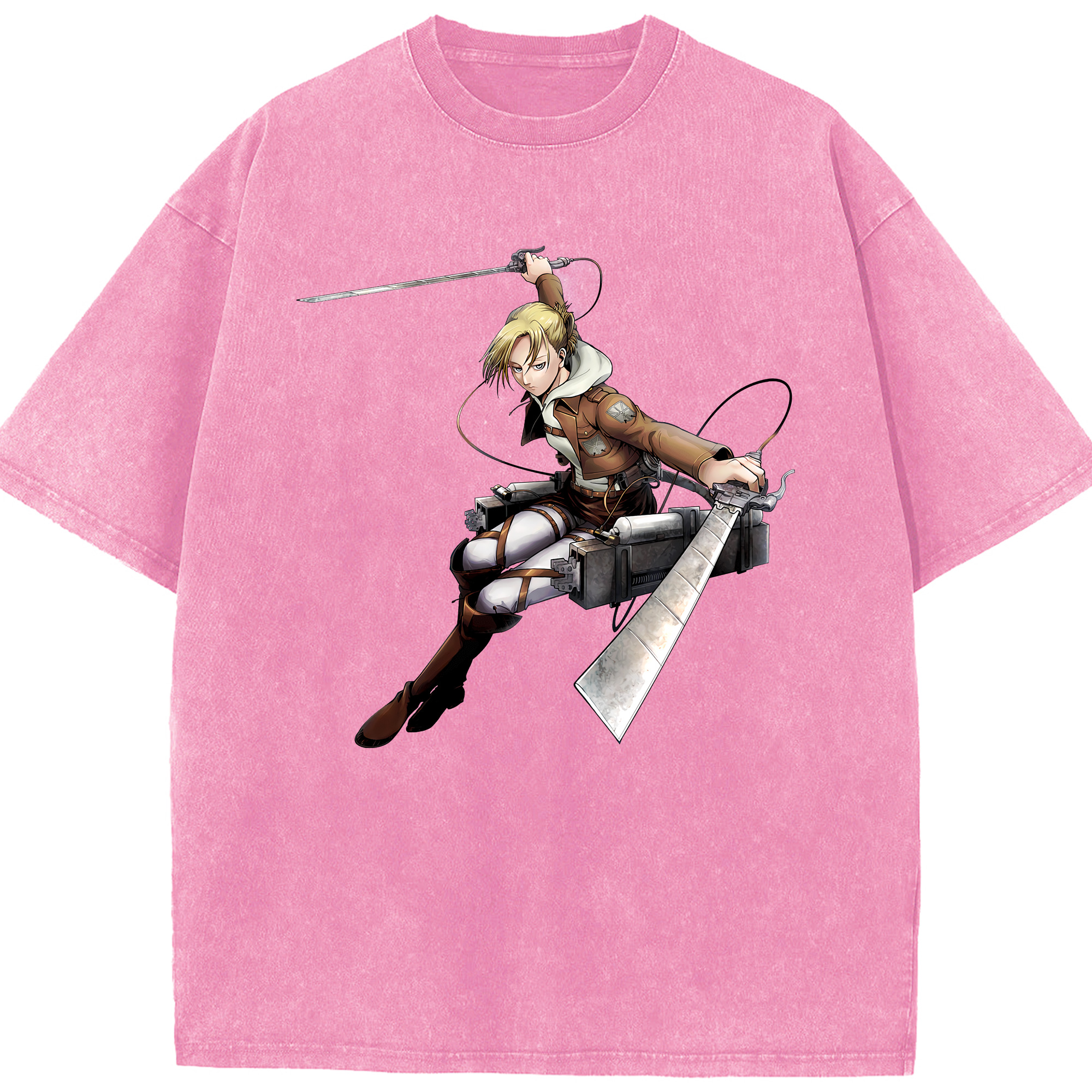 （画像用） 進撃の巨人 アニ・レオンハート Attack on Titan Annie Leonhart 綿100% ヴィンテージ風 半袖Tシャツ（フロントプリント）